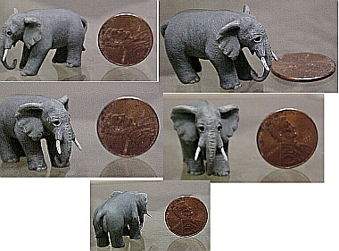 hand carved wood miniature elephant