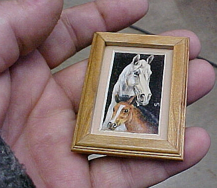 matted framed miniature dollhouse art